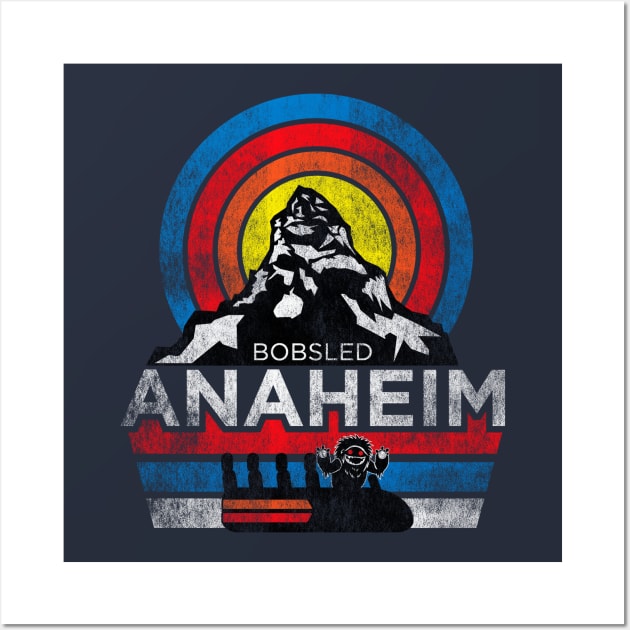 Retro Bobsled Anaheim Wall Art by DeepDiveThreads